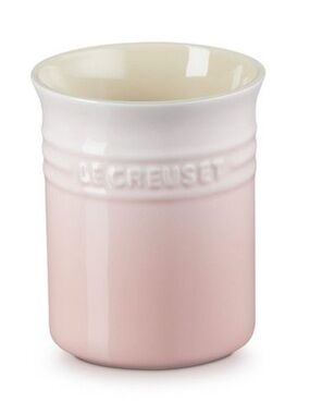 Le Creuset Stoneware 1 Liter Utensil Crock Holder Shell Pink NEW